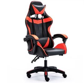 כיסא גיימרים איכותי דגם PRO7 עם שתי כריות תמיכה וגב גבוה בצבע אדום מתצוגה ועודפים - argoflex