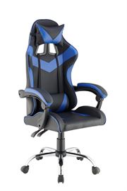כסא גיימינג עם בסיס מתכת וגב גבוה דגם PRO3 צבע כחול מתצוגה ועודפים - argoflex