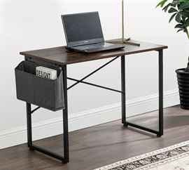 שולחן מחשב יוקרתי כולל תיק אחסון רוחב 100 ס"מ בצבע אלון כהה מתצוגה ועודפים - argoflex