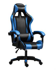 כסא גיימינג איכותי דגם PRO4 עם גב גבוה בצבע שחור וכחול מתצוגה ועודפים - argoflex